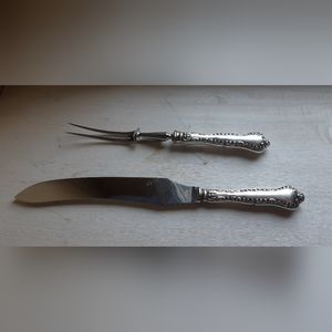 Incredibly Decadent Birks Sterling Silver Carving Knife and Fork